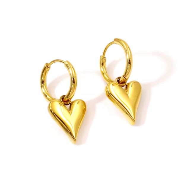 Pendientes Aro Corazon acero